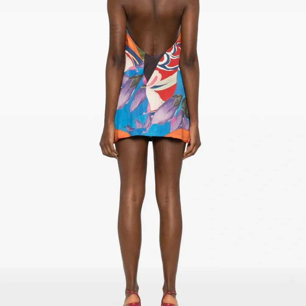 Мини-платье с цветочным принтом