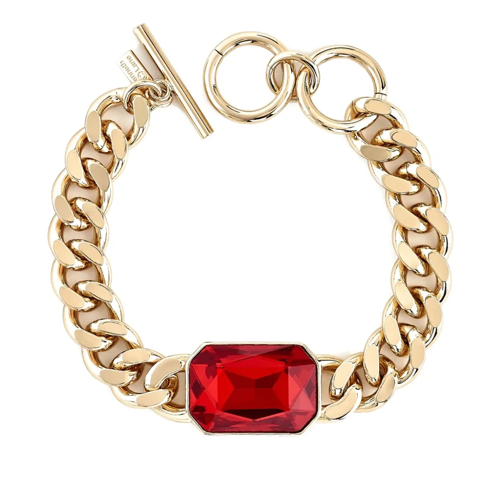 Цепочный браслет с рубином