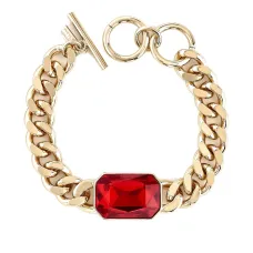 Цепочный браслет с рубином