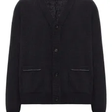 Шерстяной кардиган с V-образным вырезом