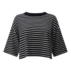 Укороченная футболка в полоску