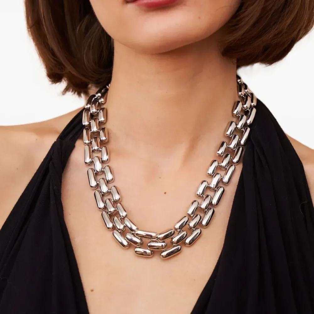 Колье из позолоченного серебра