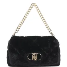 Маленькая стеганая сумка на плечо из искусственного меха