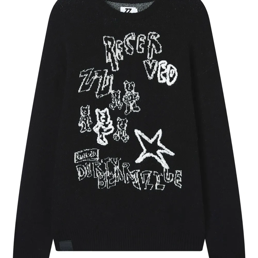 Джемпер с круглым вырезом и графическим принтом