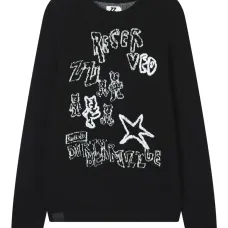 Джемпер с круглым вырезом и графическим принтом