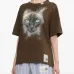 Cat-print cotton T-shirt