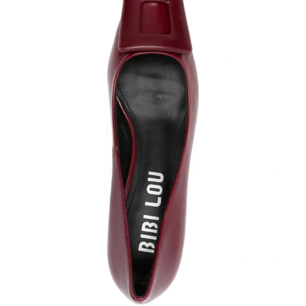 Кожаные туфли-лодочки на каблуке 45 мм