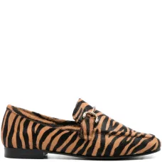 Лоферы с принтом "зебра"