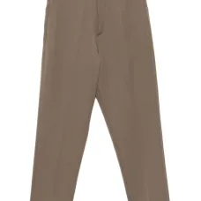 Брюки прямого кроя с эластичным поясом и декоративным кольцом Брюки прямого кроя с эластичным поясом и декоративным кольцом