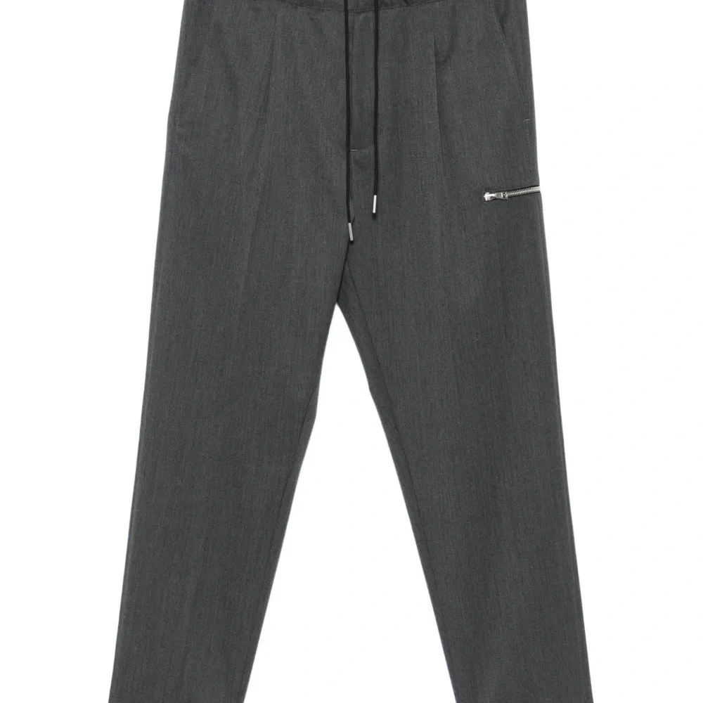 Прямые брюки с завязкой на талии и карманом на молнии