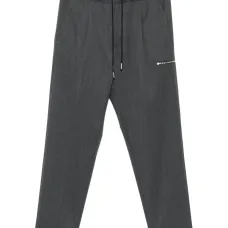 Прямые брюки с завязкой на талии и карманом на молнии