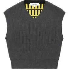 Топ в рубчик с V-образным вырезом Топ в рубчик с V-образным вырезом