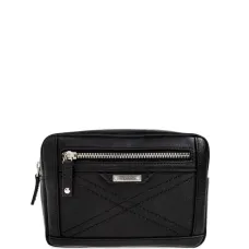 Стеганая кожаная поясная сумка на молнии Стеганая кожаная поясная сумка на молнии