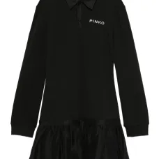 Платье с оборками и вышитым логотипом Платье с оборками и вышитым логотипом