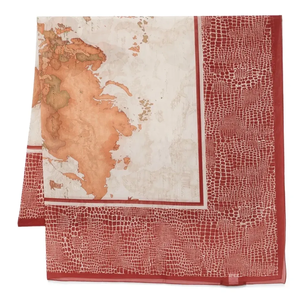 Платок с крокодиловым узором и принтом