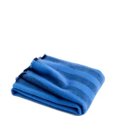 Полосатый плед с бахромой (130 x 180)