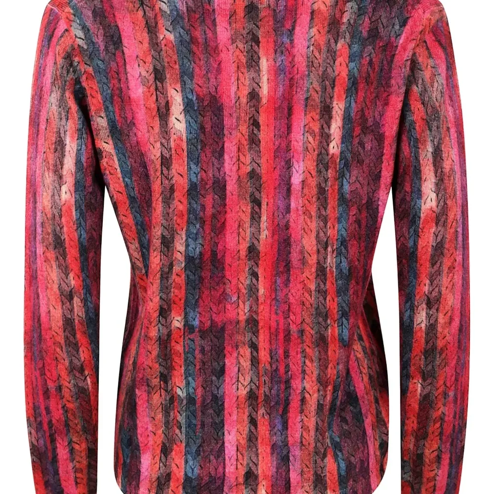 Рифлёный свитер с полосатым принтом