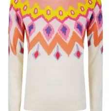 Шерстяной свитер с абстрактным принтом