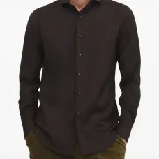 Рубашка из шерсти с манжетами на пуговицах