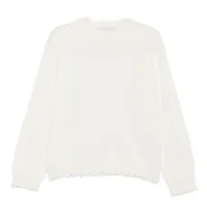 Свитер с круглым вырезом и бахромой