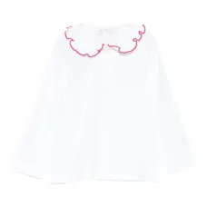 Футболка с оборками на воротнике