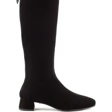 Замшевые ботинки на молнии с каблуком 40 мм Замшевые ботинки на молнии с каблуком 40 мм