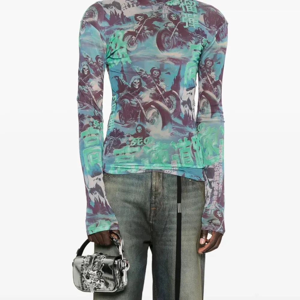 Сумка-тоут с эффектом металлик