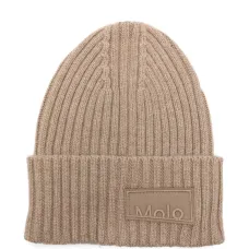 Шапка бини в рубчик с нашивкой-логотипом