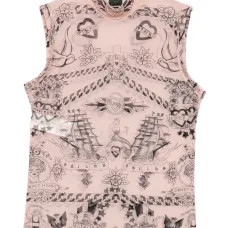 Топ с высоким воротником и принтом