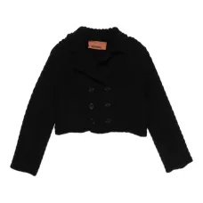 Двубортная куртка с узором в елочку