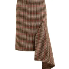 Клетчатая юбка миди асимметричного кроя