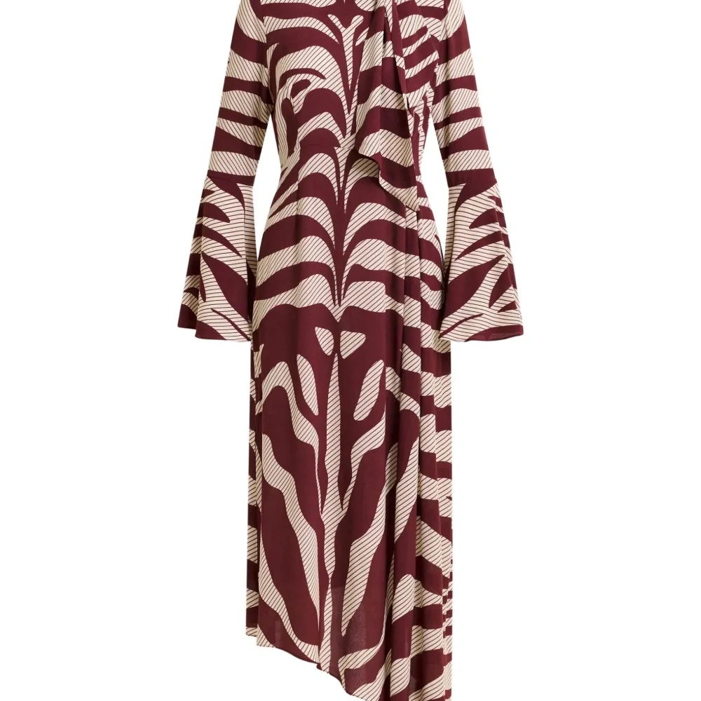 Платье миди с зебровым принтом