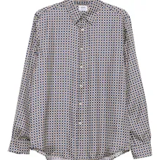 Шелковая рубашка с геометричным принтом