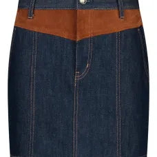 Джинсовая мини-юбка с замшевыми вставками Джинсовая мини-юбка с замшевыми вставками