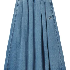 Джинсовая юбка миди с поясом Джинсовая юбка миди с поясом