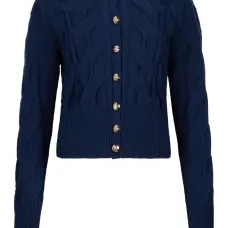 Кардиган на пуговицах с косичками