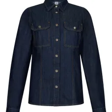 Джинсовая рубашка с контрастной строчкой