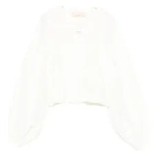 Блузка с вышитым логотипом