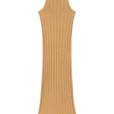 Платье без рукавов в рубчик