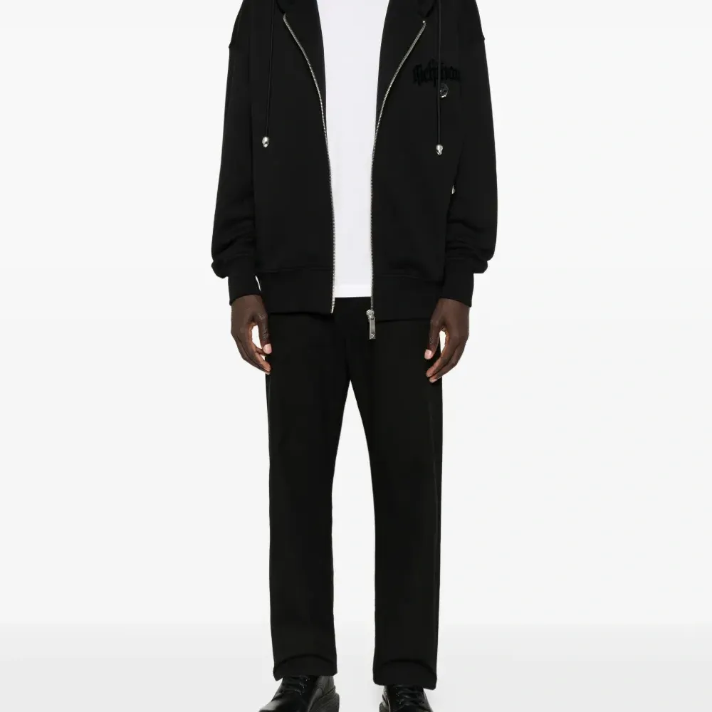 Худи на молнии с вышитым логотипом