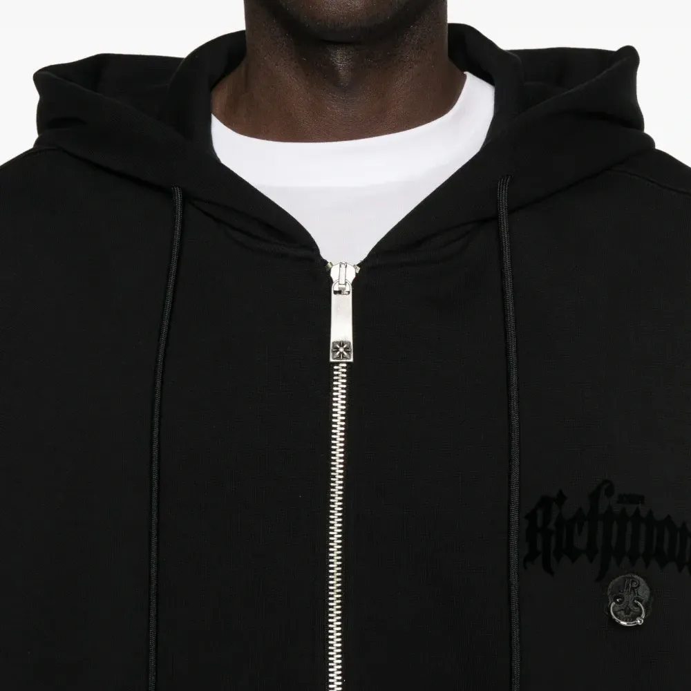 Худи на молнии с вышитым логотипом