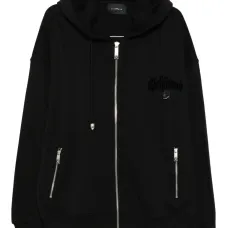 Худи на молнии с вышитым логотипом