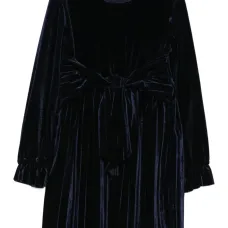 Бархатное платье с бантом