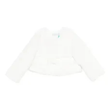 Шуба из искусственного меха с цветочным декором