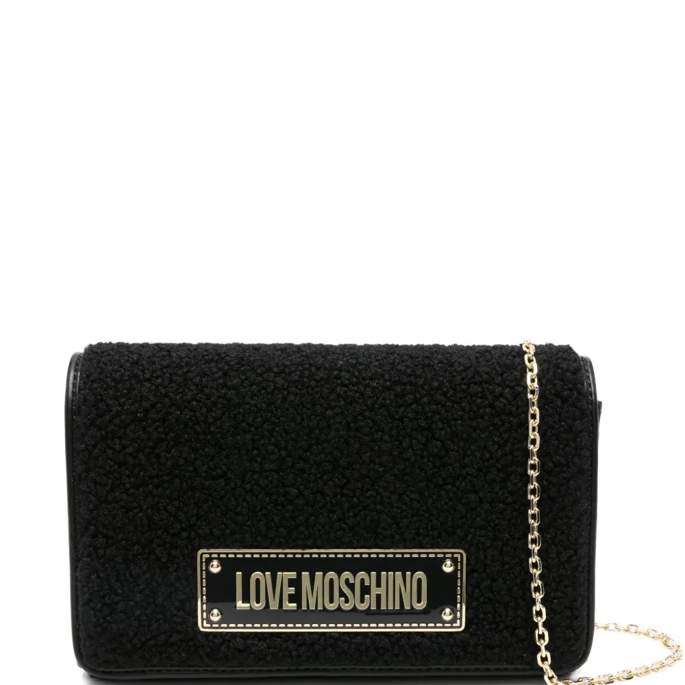 Сумка на плечо из овчины с логотипом