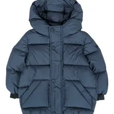 Стеганый пуховик с капюшоном