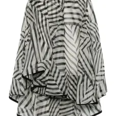 Полосатая юбка миди с оборками