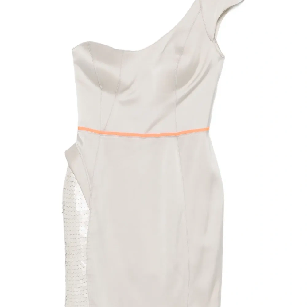 Платье мини на одно плечо с пайетками