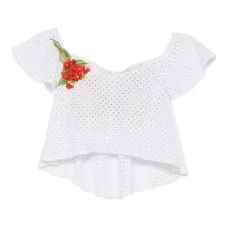 Топ с люверсами и вышивкой