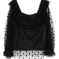 Топ в горох с кружевом